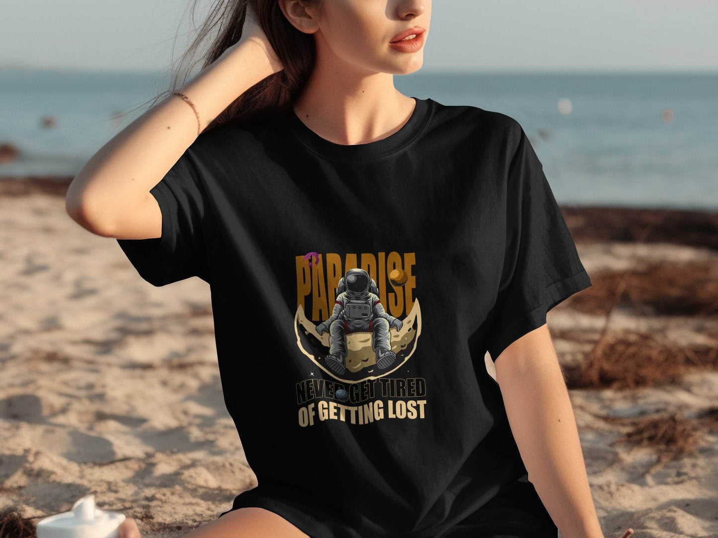 Paradise Never Get Tired Of Getting Lost Astronaut Graphic T-Shirt - Design & Vybe