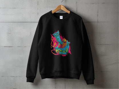 Vibrant Monster Design Black Sweater Clothing product type