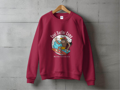Cool Surfing Monkey Graphic Print Casual Sweater - Design & Vybe