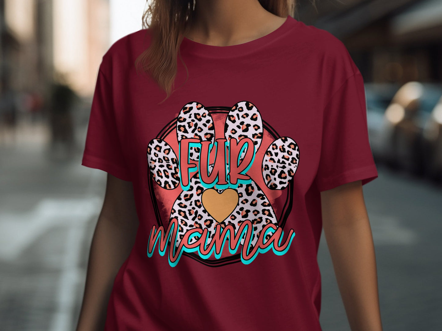 Fur Mama Leopard Paw Print Graphic T-Shirt product