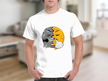 Duality of Nature Smiley Graphic Print T-Shirt - Design & Vybe