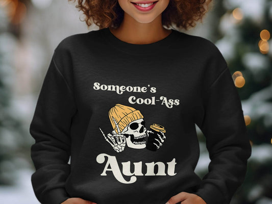 Someone's Cool-Ass Aunt Skeleton Coffee Lover Sweater - Design & Vybe