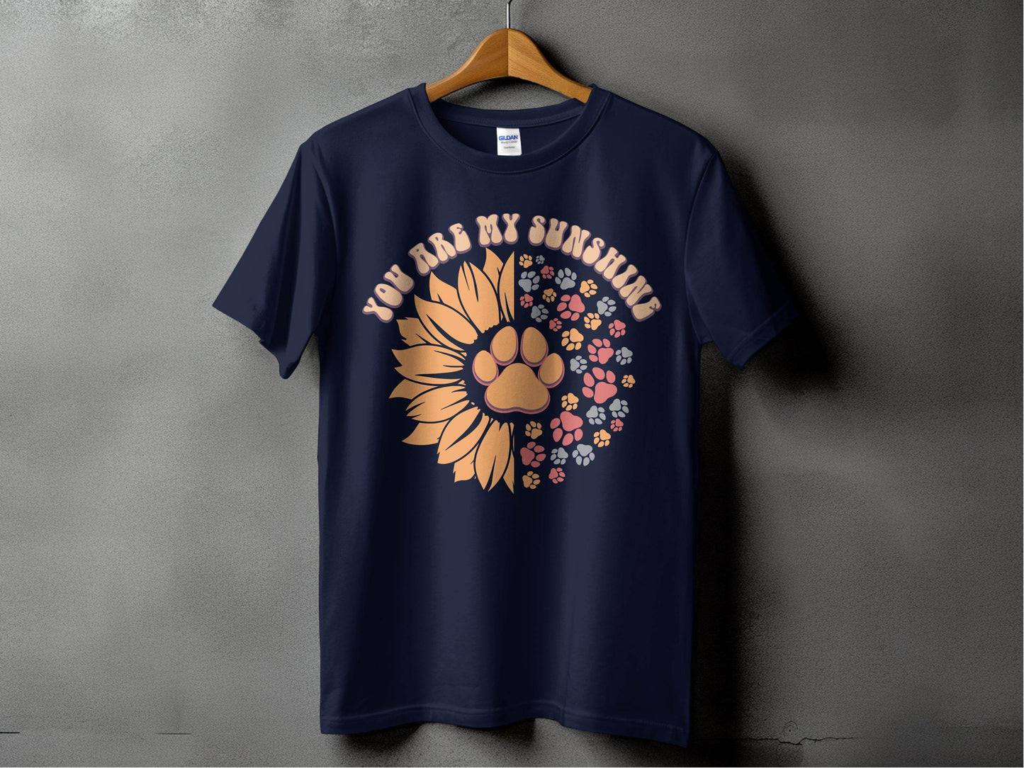 You Are My Sunshine Sunflower Paw Pattern Graphic T-Shirt - Design & Vybe
