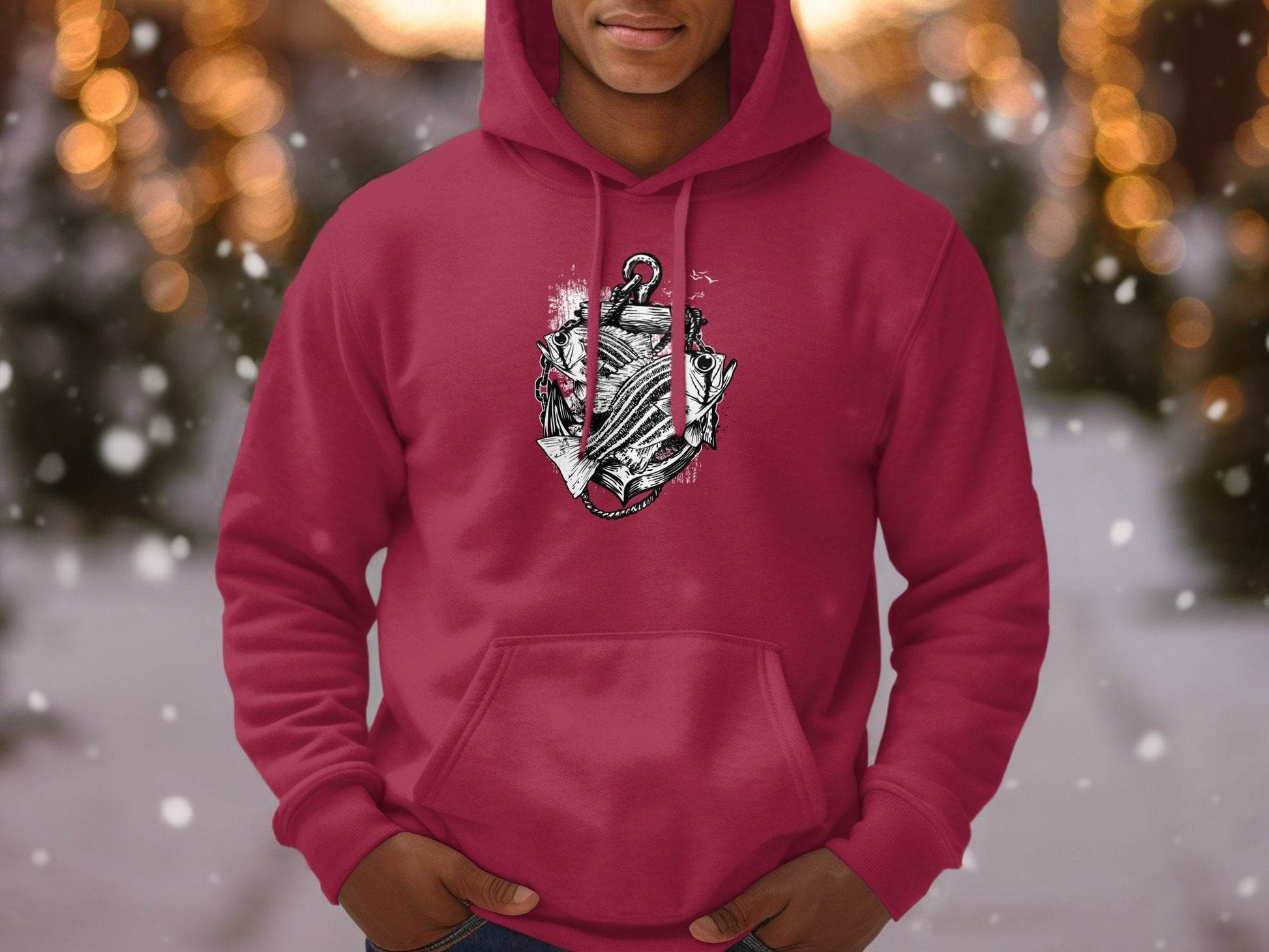 Fishing Inspired Nautical Graphic Hoodie - Design & Vybe