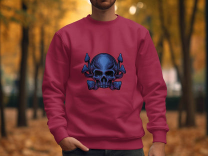 Skull and Mushroom Design Graphic Sweater - Design & Vybe