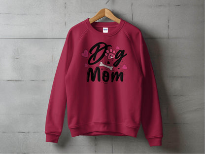 Dog Mom with Hearts and Bone Design Graphic Print Sweater - Design & Vybe