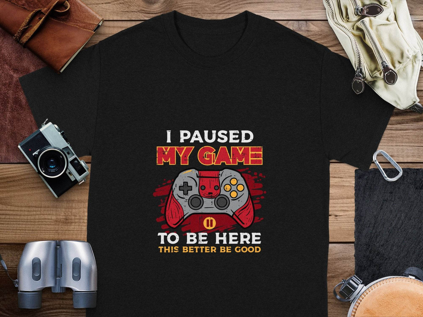 I Paused My Game To Be Here Gaming Controller T-Shirt - Design & Vybe