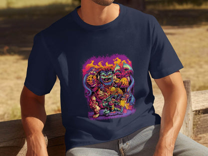 Epic Fantasy Illustration Featuring Fearsome Creatures T-Shirt - Design & Vybe