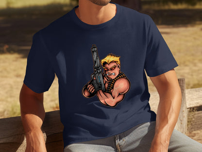 Bold Cartoon Action Hero Graphic T-Shirt product