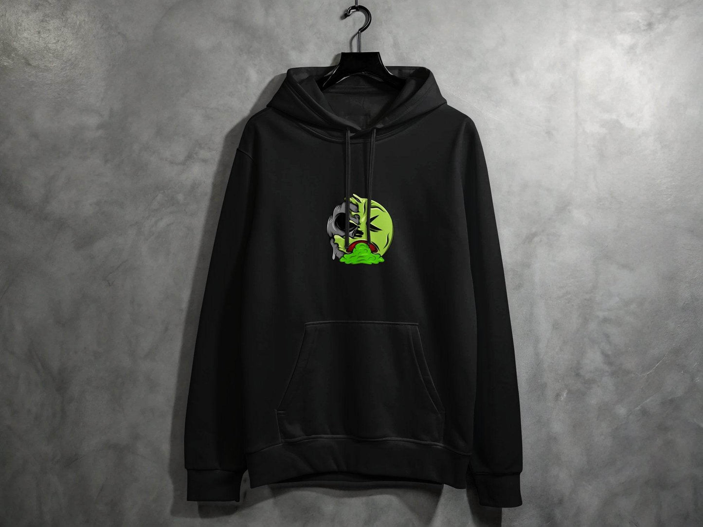Half Zombie Half Emoji Graphic Design Illustration Hoodie - Design & Vybe