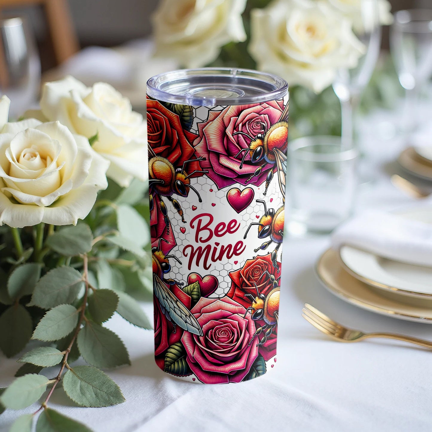 Bee Mine Roses and Bees Insulated Tumbler product type