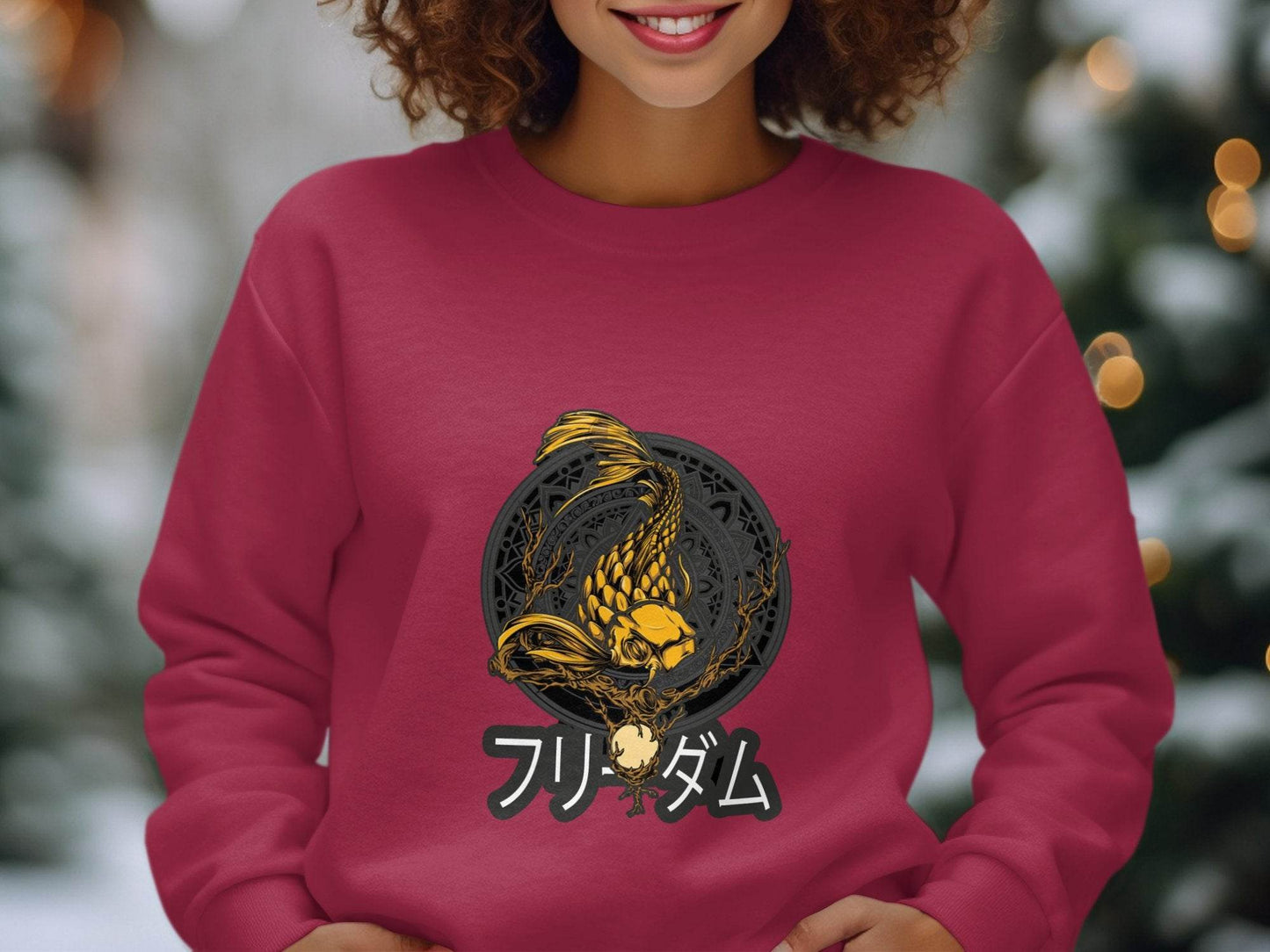 Golden Koi Fish Mandala Japanese Freedom Graphic Hoodie - Design & Vybe