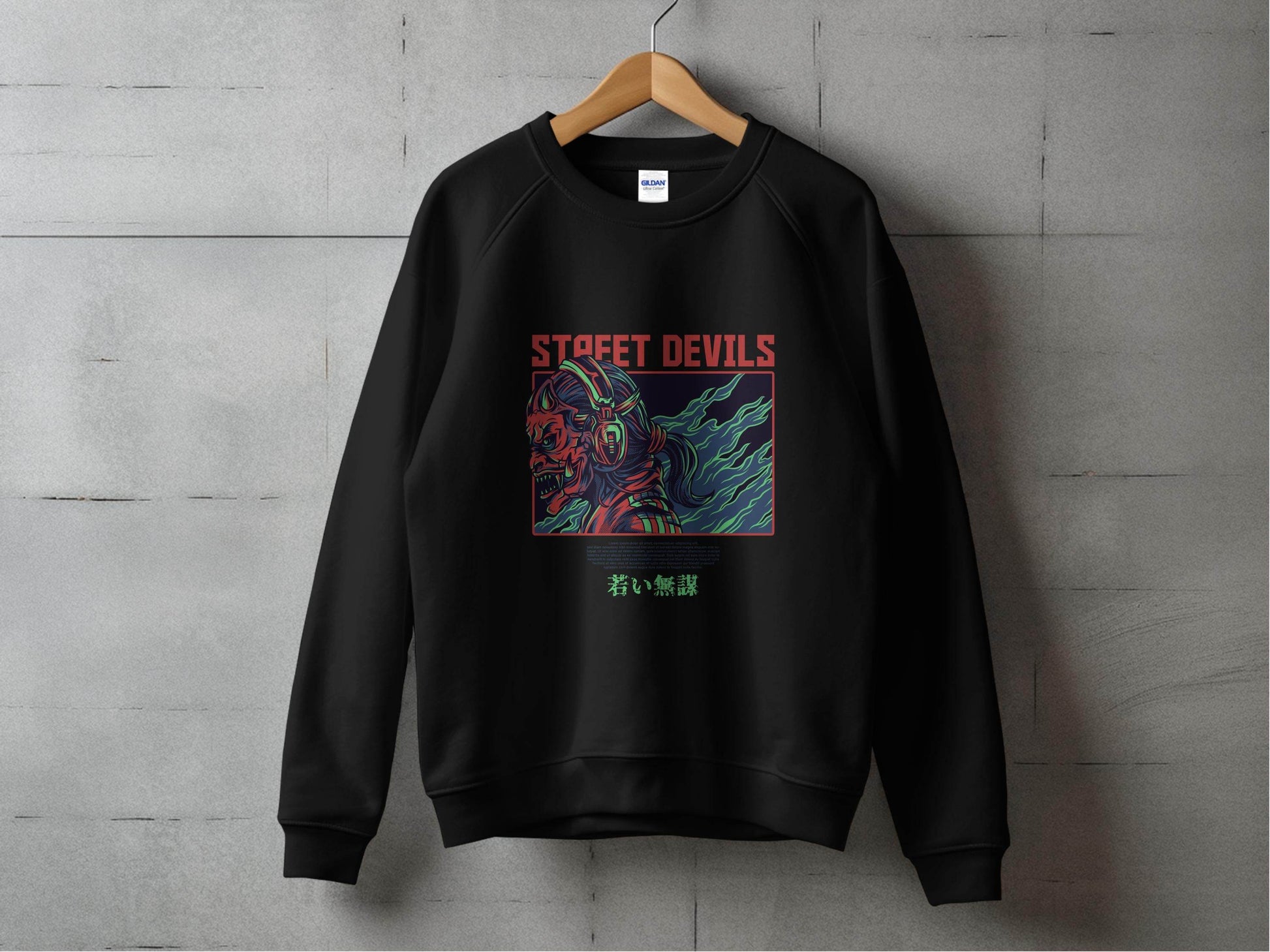 Street Devils Design Graphic Headphone Devil Art Sweater - Design & Vybe