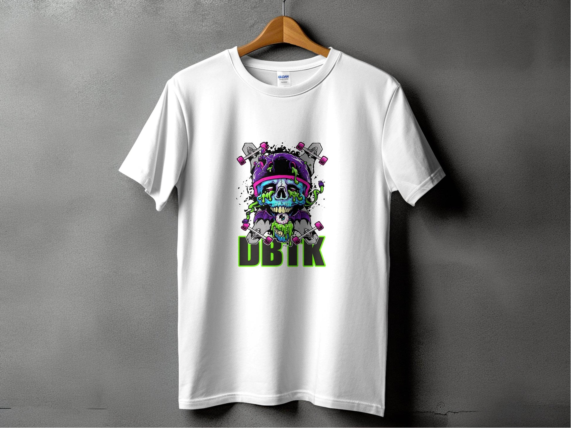 Skull Skateboards UBIK Text Design Artwork T-Shirt - Design & Vybe