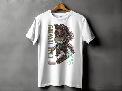 Fly Away Robot Design Featuring Einstein Quote T-Shirt - Design & Vybe