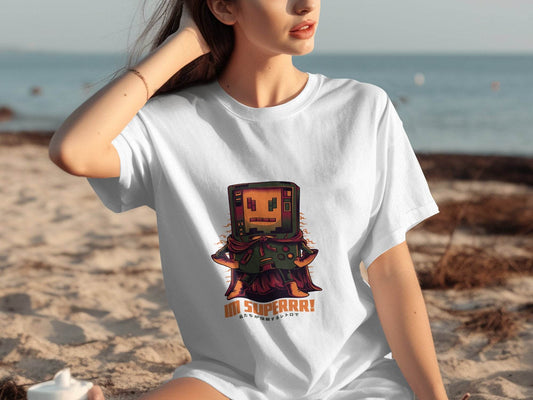 Retro Game Robot I'm Superrr Design Awesome T-Shirt - Design & Vybe