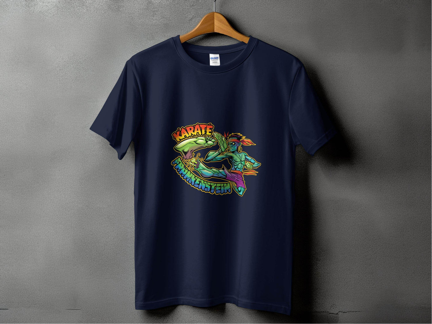 Karate Frankenstein Zombie Monster Funny Halloween T-Shirt - Design & Vybe