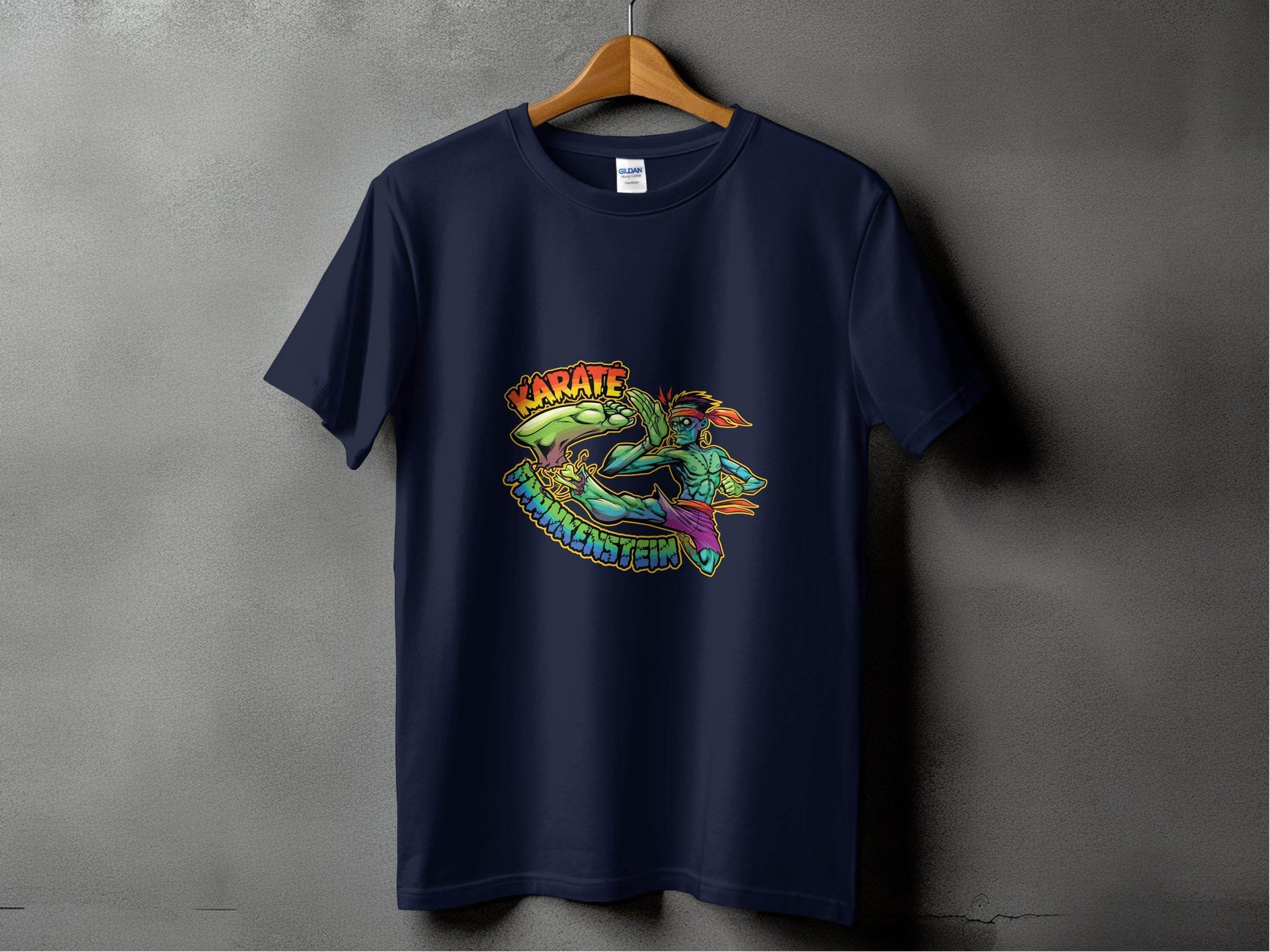 Karate Frankenstein Zombie Monster Funny Halloween T-Shirt - Design & Vybe
