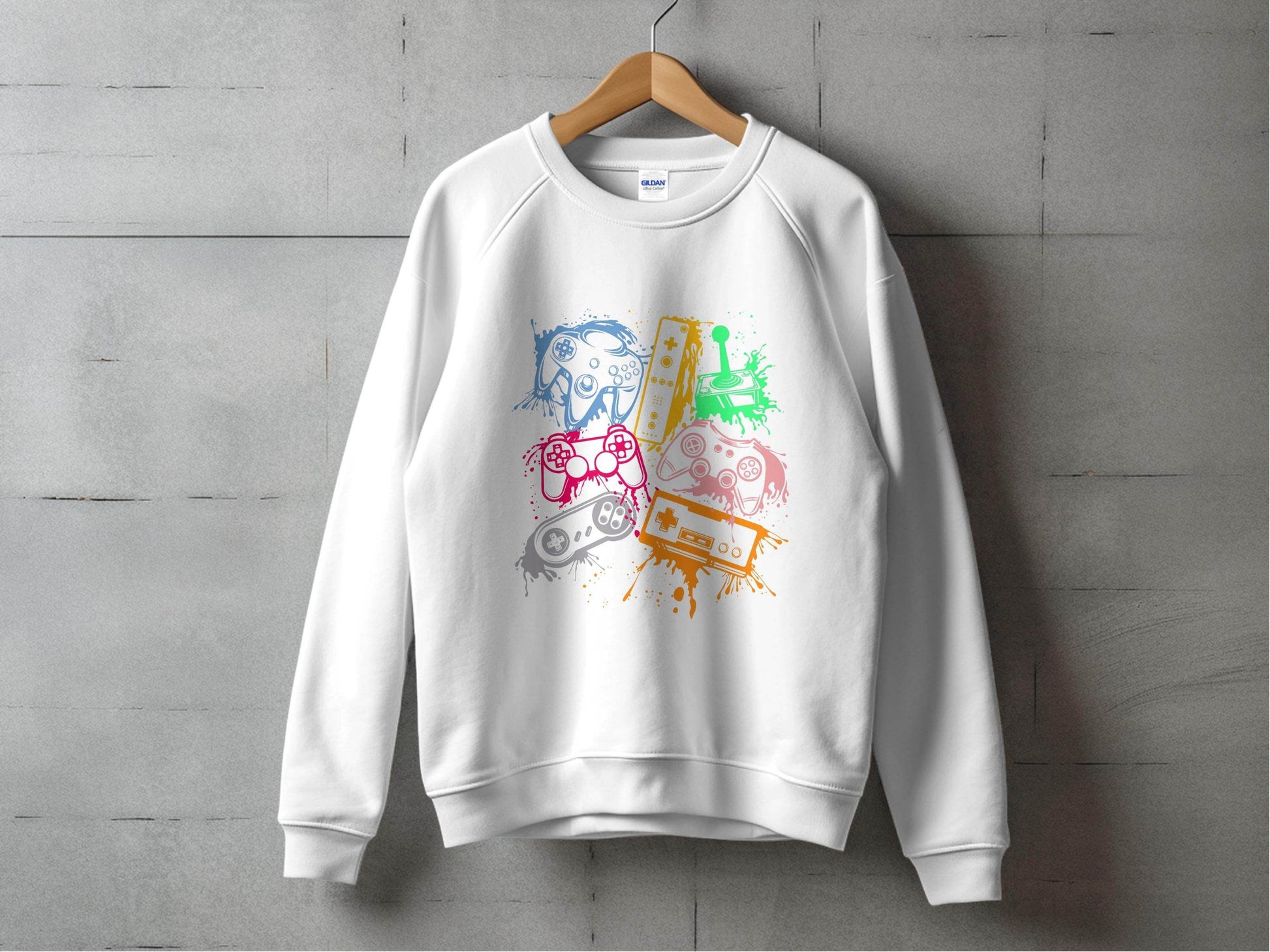 Gaming Console Joypad Colorful Style Design Artwork Sweater - Design & Vybe