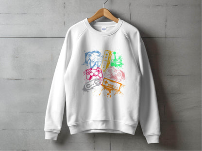 Gaming Console Joypad Colorful Style Design Artwork Sweater - Design & Vybe