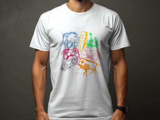 Gaming Console Joypad Colorful Style Design Artwork T-Shirt - Design & Vybe