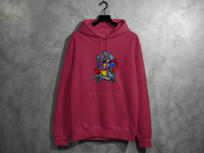 Superhero Dinosaur with Cap and Suit Design Hoodie - Design & Vybe