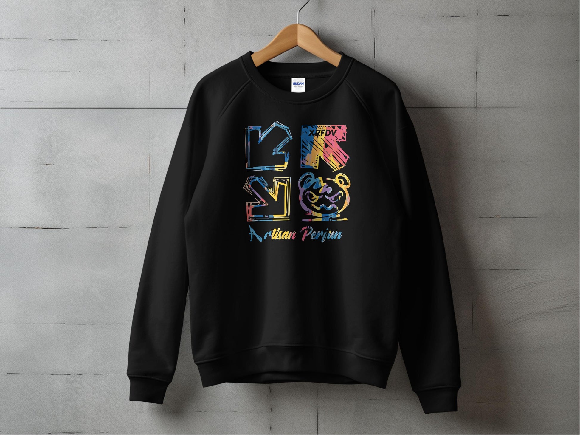 Stylish Black Pullover with Artistic Graphic Design product