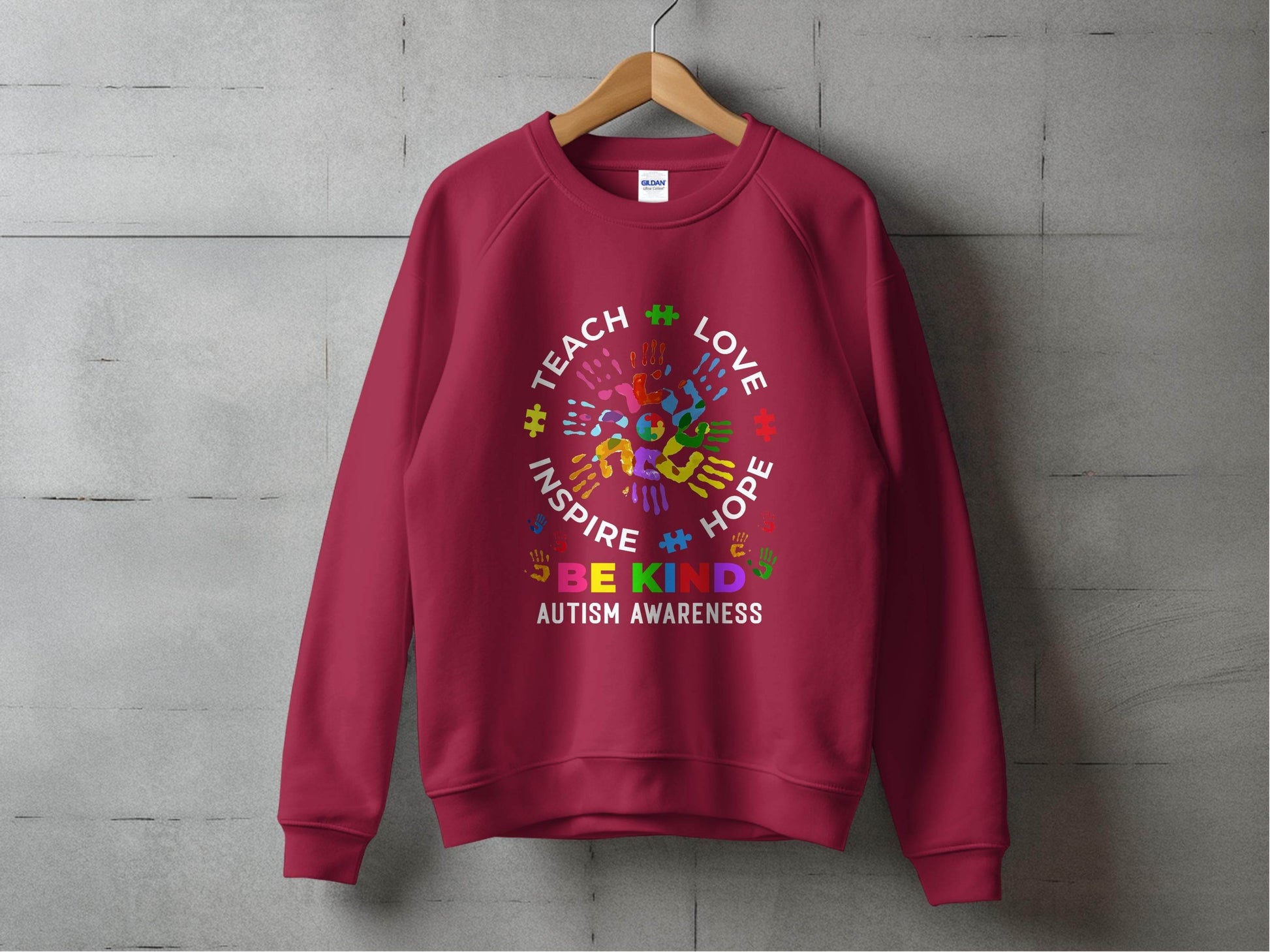 Autism Awareness Teach Love Inspire Hope Be Kind Sweater - Design & Vybe
