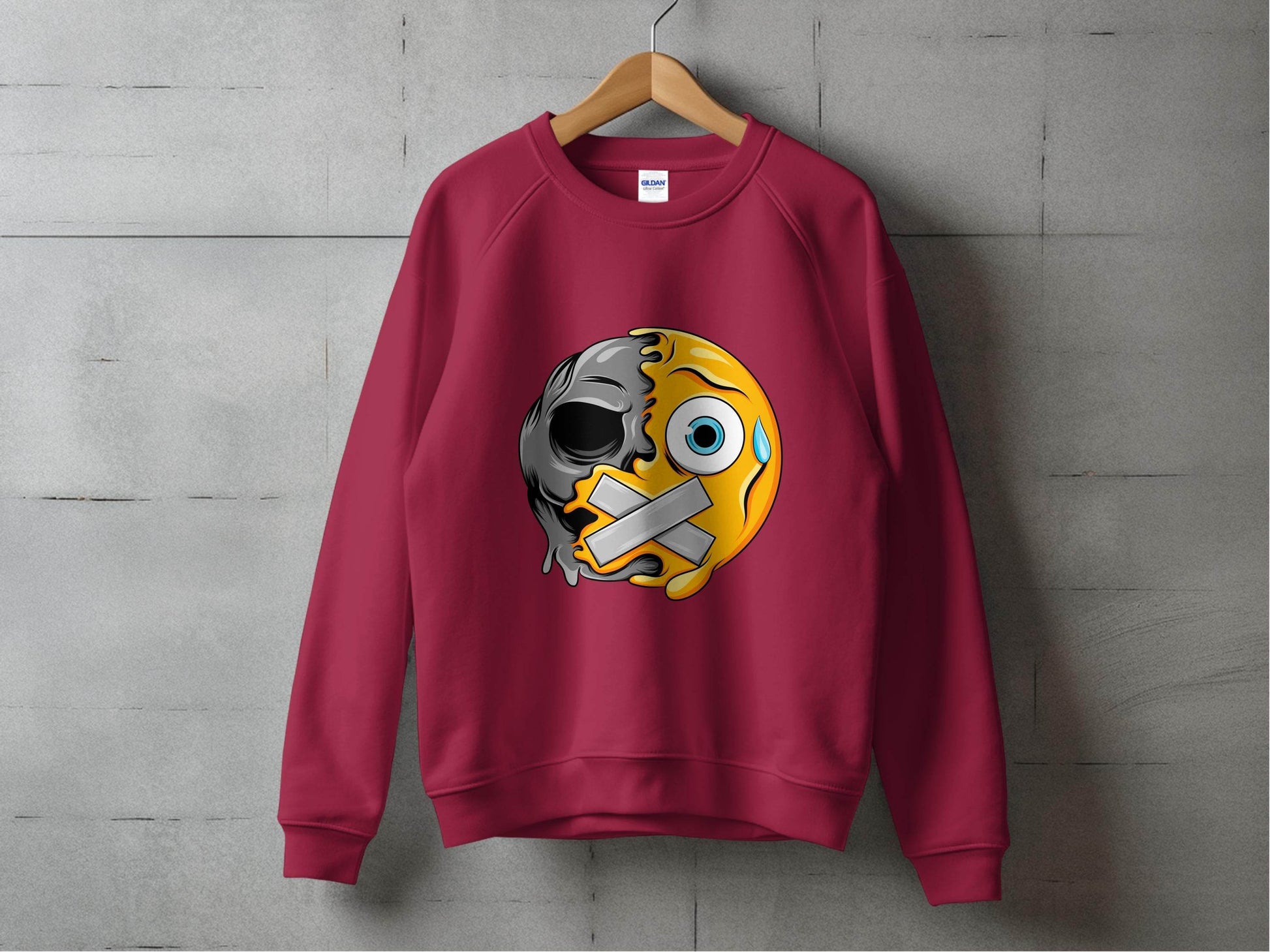 Skull and Emoji Featuring Smiley Design Graphic Sweater - Design & Vybe