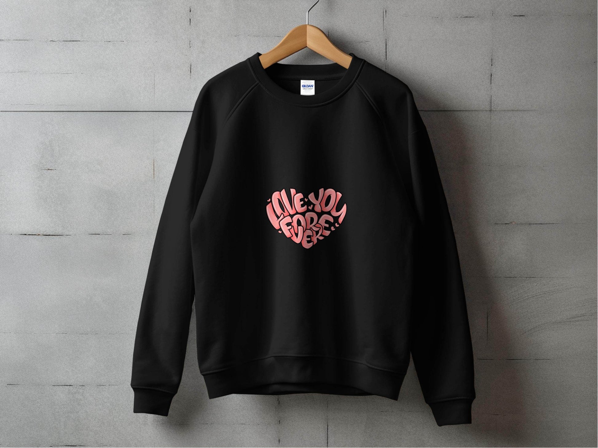 Love You Forever Heart Graphic Valentine's Day Sweater - Design & Vybe