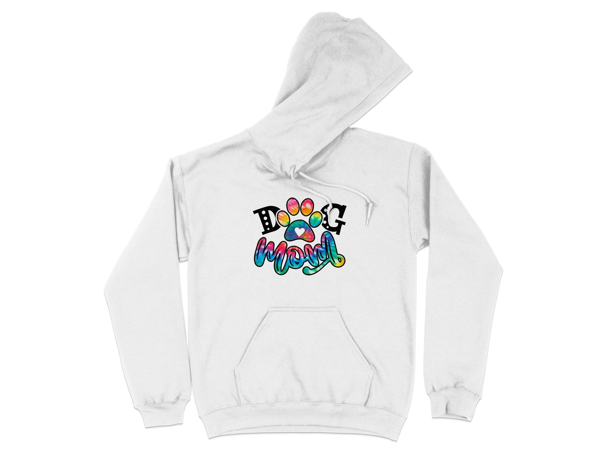 Dog Mom Paw Print Tie Dye Style Cute Graphic Design Hoodie - Design & Vybe