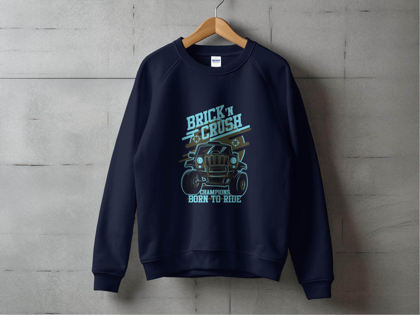 Brick n Crush Champions Born to Ride Graphic Sweater - Design & Vybe