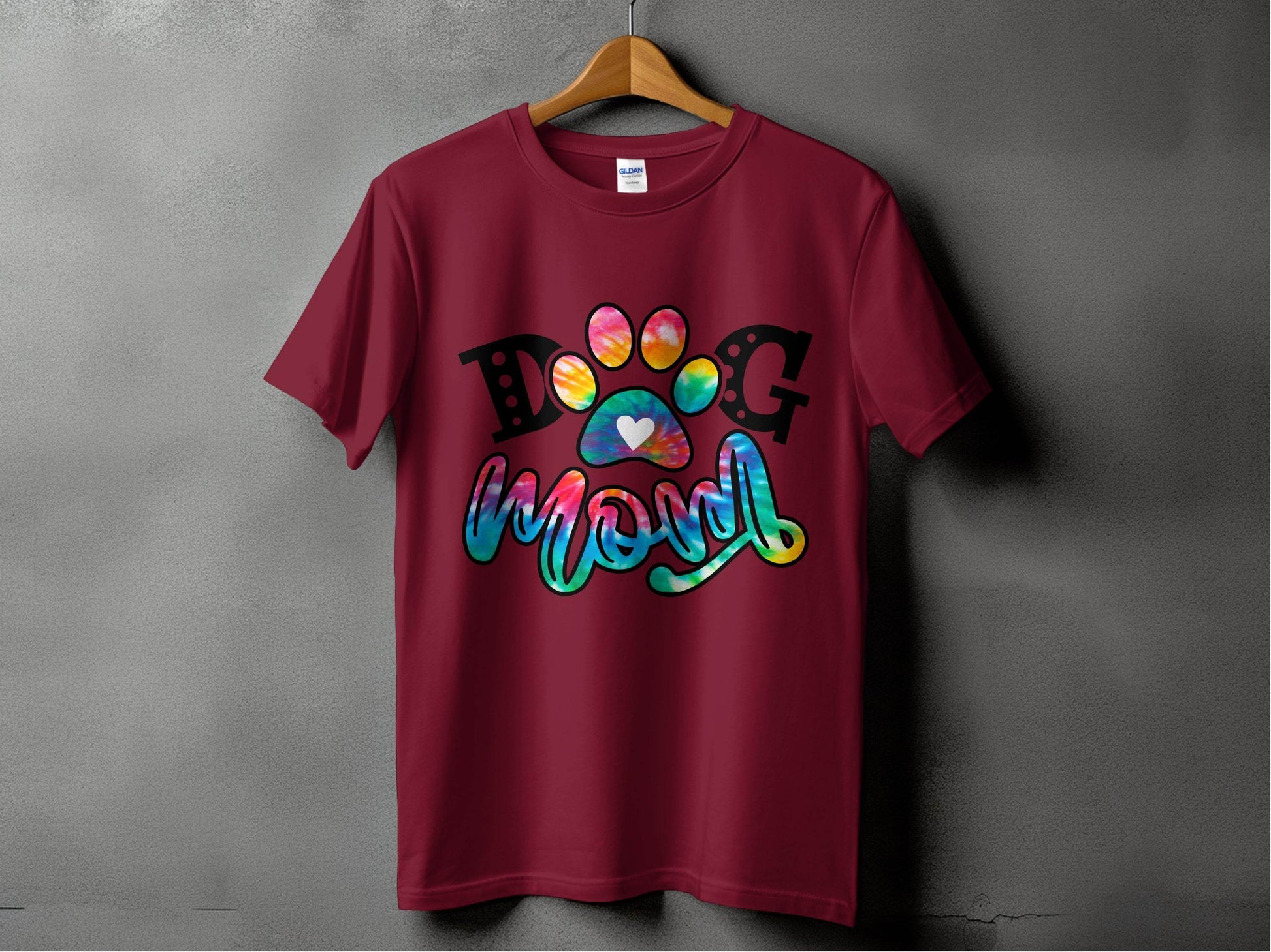 Dog Mom Paw Print Tie Dye Style Cute Graphic Design T-Shirt - Design & Vybe