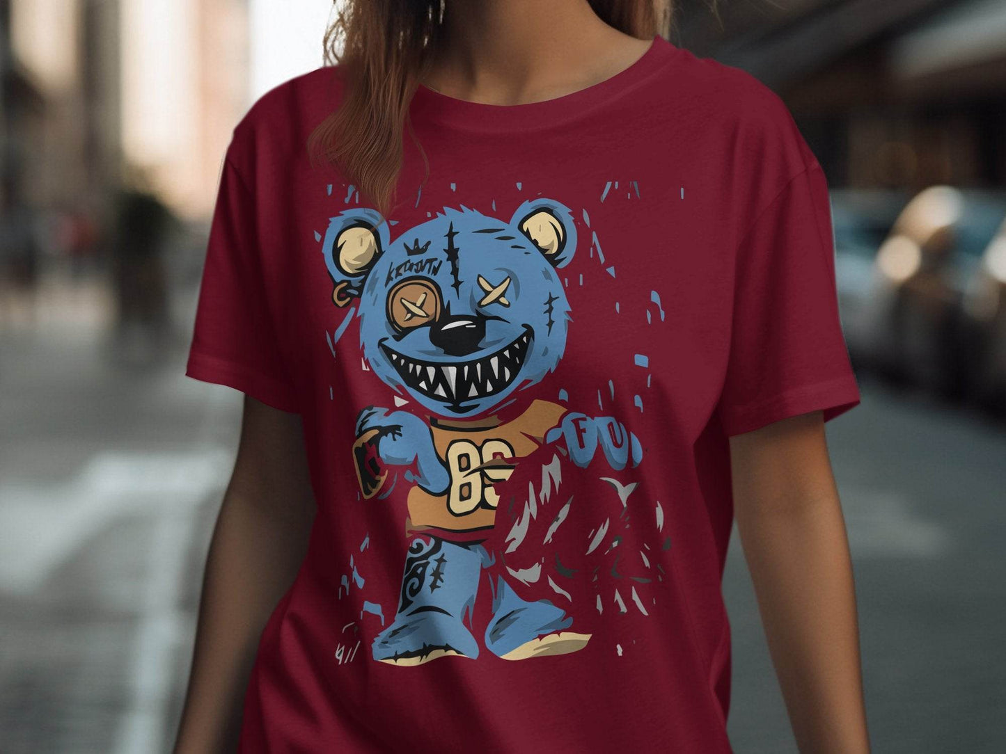 Funky Cartoon Bear Graphic T-Shirt - Design & Vybe