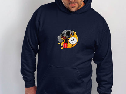 Skull Zombie Emoji Expression Creative Graphic Design Hoodie - Design & Vybe
