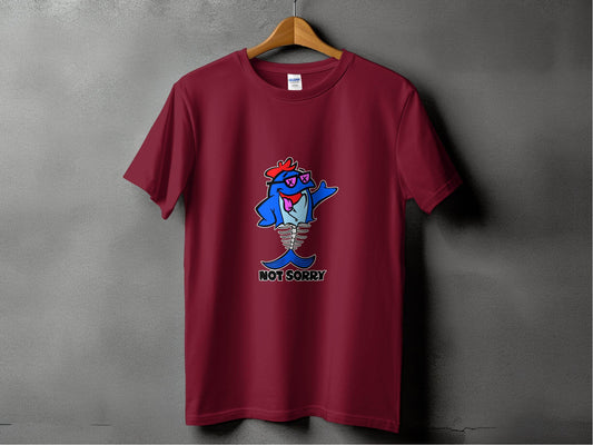 Funny Not Sorry Fish Style Skeleton With Sunglasses T-Shirt - Design & Vybe