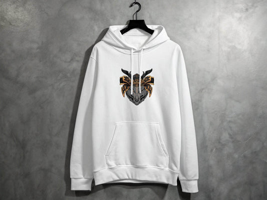 Fierce Wolf Samurai Warrior Graphic Hoodie - Design & Vybe