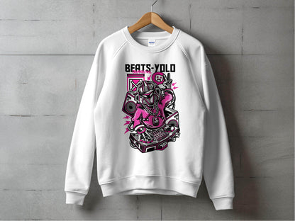Beats Yolo Street Art Robot DJ Graphic Design Sweater - Design & Vybe