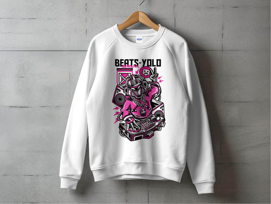 Beats Yolo Street Art Robot DJ Graphic Design Sweater - Design & Vybe