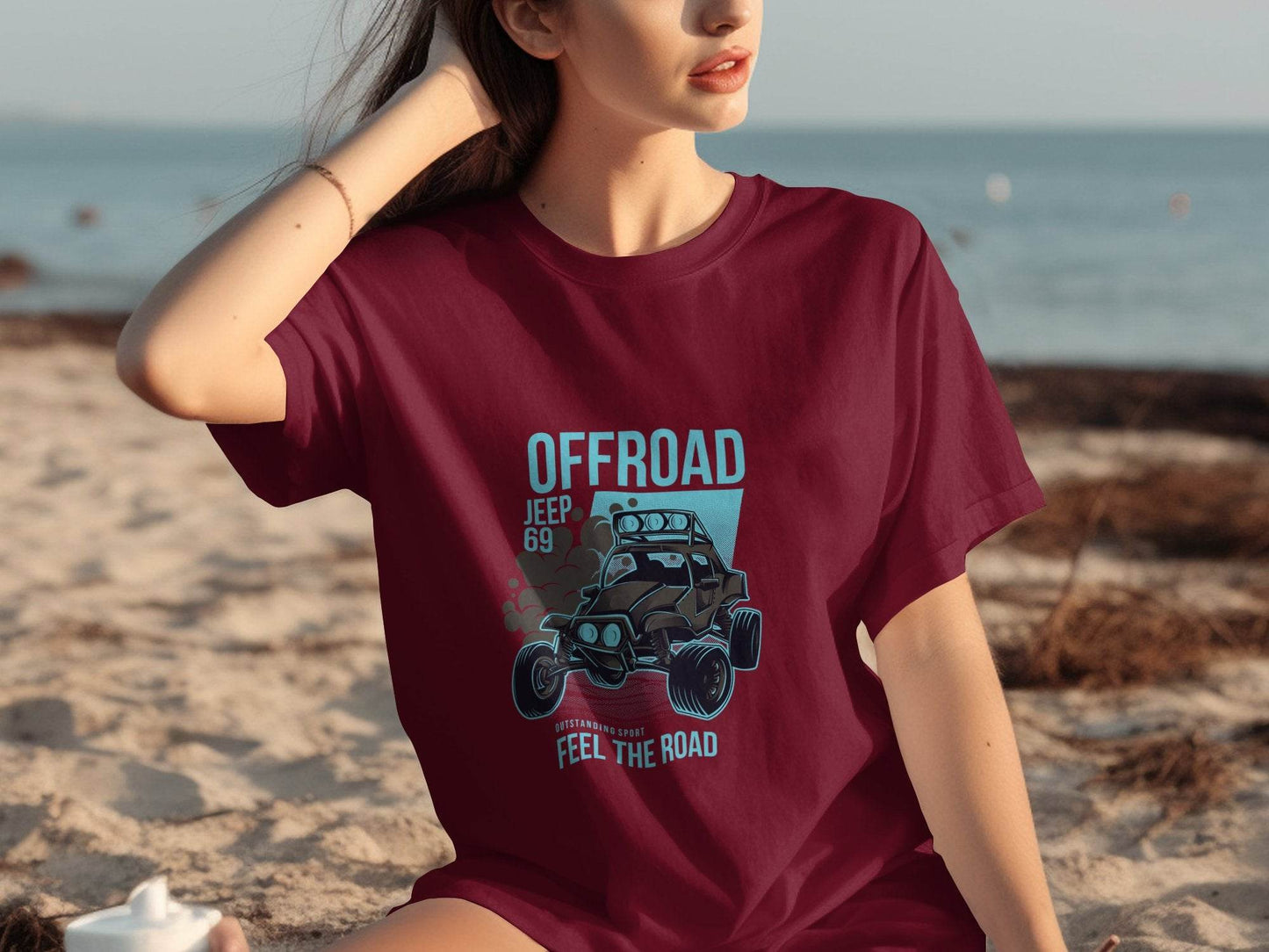 Offroad Jeep 69 Outstanding Sport Feel The Road T-Shirt - Design & Vybe