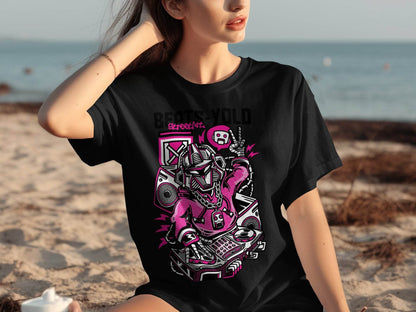 Beats Yolo Street Art Robot DJ Graphic Design T-Shirt - Design & Vybe