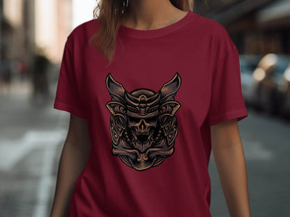 Fierce Warrior Skull Design T-Shirt for Bold Style - Design & Vybe