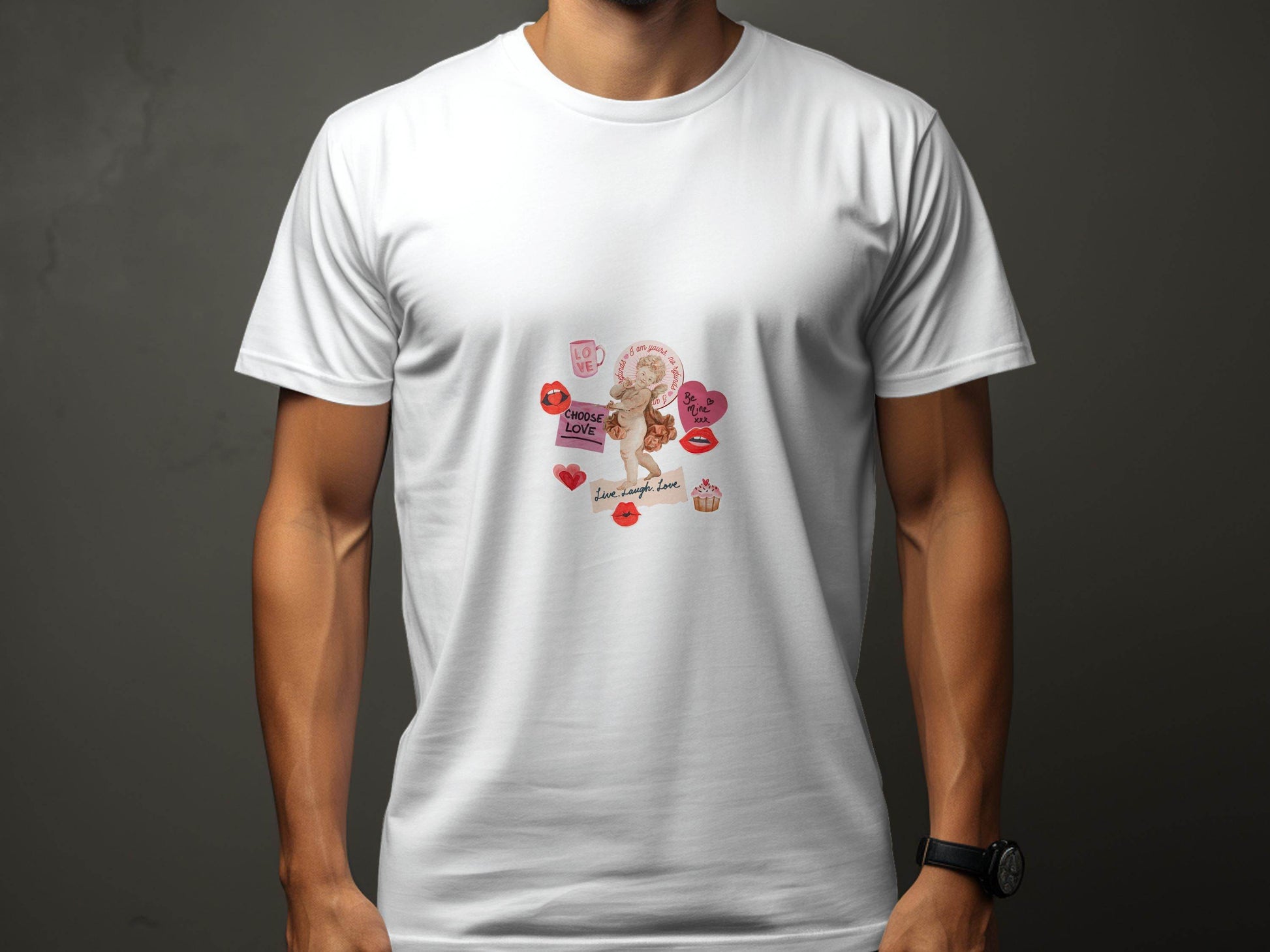 Cupid with Love and Valentine's Day Elements T-Shirt - Design & Vybe