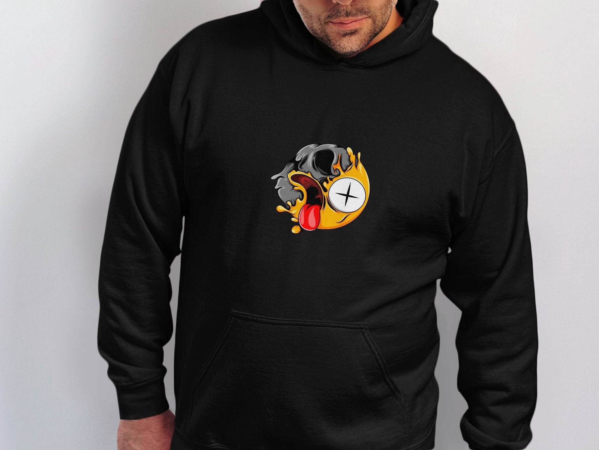 Skull Zombie Emoji Expression Creative Graphic Design Hoodie - Design & Vybe