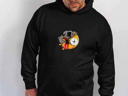 Skull Zombie Emoji Expression Creative Graphic Design Hoodie - Design & Vybe