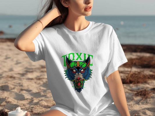 Toxic Wolf Artistic Graphic with Goggles Cool T-Shirt - Design & Vybe