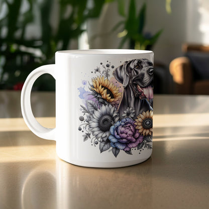 Great Dane Surrounded By Flowers Design Mug product