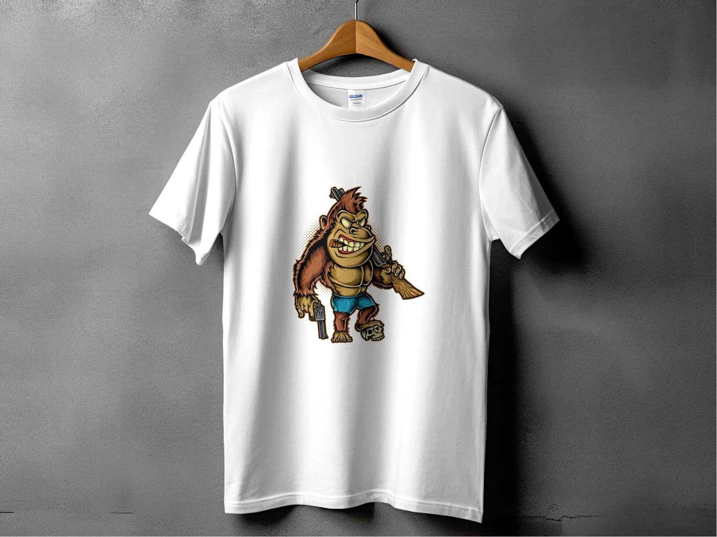 Fierce Gorilla with Guns Graphic Printed T-Shirt - Design & Vybe