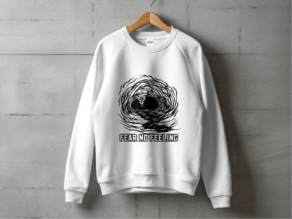 Fear No Feeling Artistic Graphic Sweater - Design & Vybe