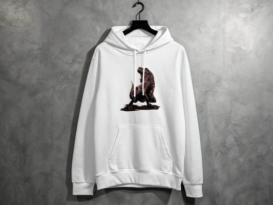 Fierce T-Rex Roaring Dinosaur Graphic Hoodie - Design & Vybe